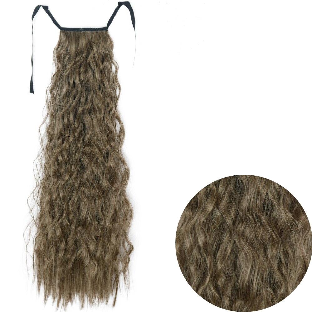 

Женский длинный волнистый шиньон из синтетического волокна, натуральный волнистый косплей, повседневная одежда, длинный вьющийся хвост, удлиненный хвост 55 cm