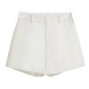 Women Shorts Elastic High Waist Button Zipper Fly Summer Suit Shorts with Pockets Solid Color Wide Leg Shorts Daily Wear
