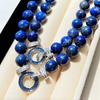 12Mm High Quality Large Particle Natural Lapis Lazuli Necklace Collarbone Chain