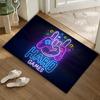 Neon Gamepad Game Zone Floor Mat Soft Flannel Non-Slip Door Mat - Thickened Rug for Living Room Home Decor