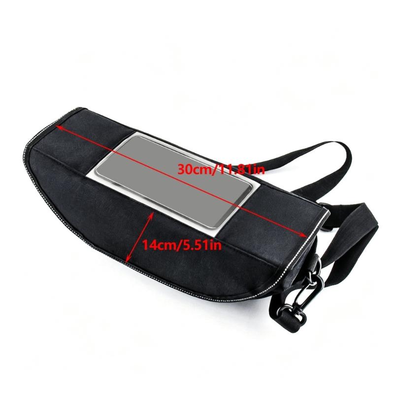Clear Display Window Handlebar Bag for Motorcyclists, Soft Fabric Storage Pouch for Small Items, Route Checks, and Casual Short Trips