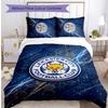 Leicester City Football Printed 3 Pieces Bedding Set, Comfortable Skin Friendly Bedroom Duvet Cover Set