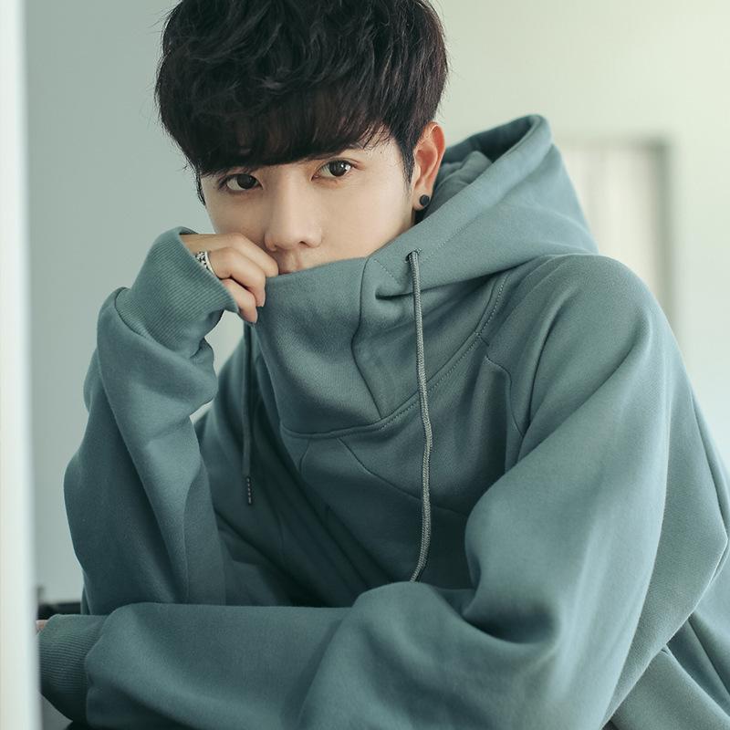 Korean Loose Turtleneck Men's Hooded 2025 New Spring and Autumn Trendy Velvet Jacket