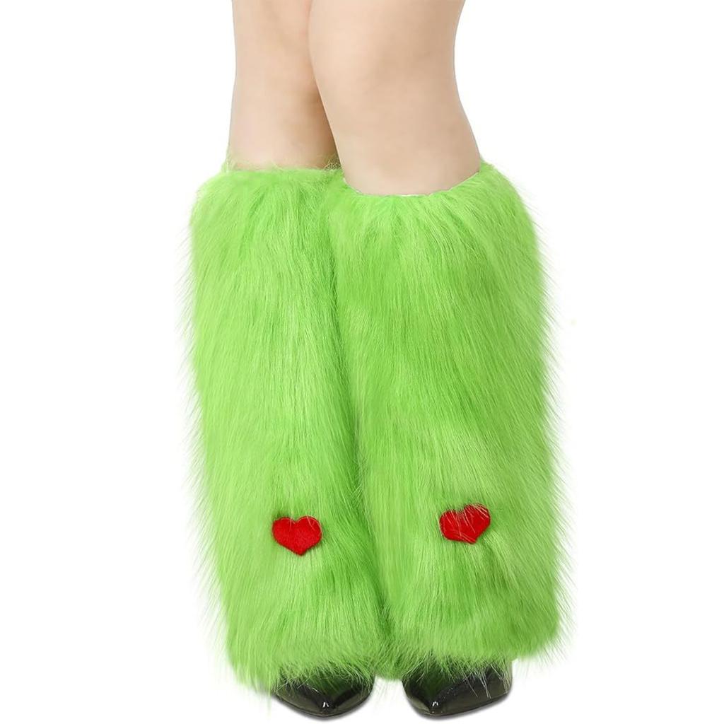 Women's Christmas Furry Socks Love Winter Plush Boot Covers