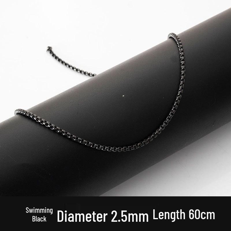 Trendy Interlocking Square Pearl Stainless Steel Men's Necklace - Hip Hop Titanium Jewelry