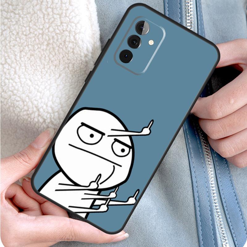 Funny Man Middle Finger Phone Case For Samsung Galaxy A34 A54 A14 A53 A33 A13 A12 A32 A52 A15 A25 A35 A55 A71 A51