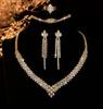 Elegant Rhinestone Zirconia Necklace & Jewelry Set for Bridal & Evening Wear