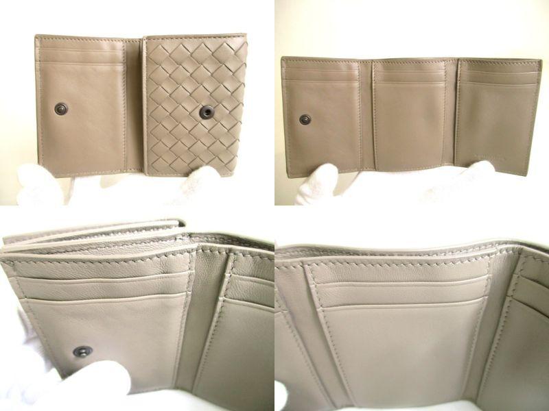 Authentic BOTTEGA VENETA Intrecciato Beige Leather Trifold Wallet Compact Wallet #9696  Refurbished