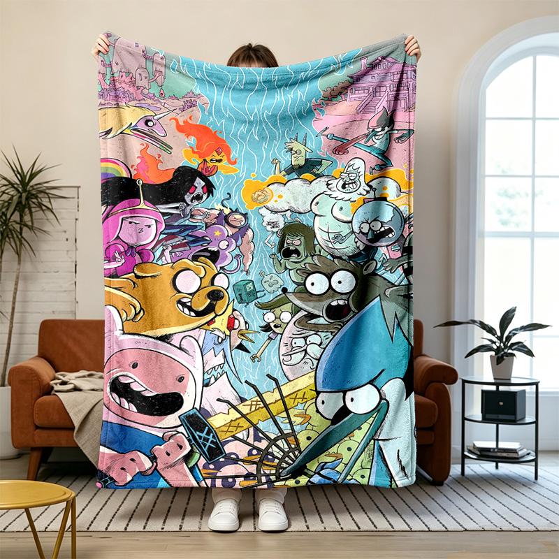 Adventure Time Soft and comfortable flannel Suitable for sofas living rooms outdoor camping travel and also makes a great anniversary gift