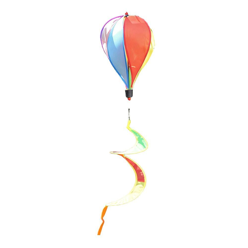 Giant Size Hot Air Balloon Plastic Material Color-changing Film Wind Spinner Striped Tie Dye Rainbow Colors Rotating Windmill