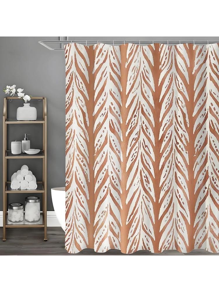 

Abstract Leaf Modern Minimalist Shower Curtain, Bathroom Decorative Shower Curtain, Waterproof Shower Curtain With Hooks W60H190(CM)-1 Pcs
