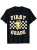 Retro 1st First Grade Teacher Lightning Bolt Pencil Teacher TShirt for Boys Fashion Trend Bottoming Shirt Breathable Cas