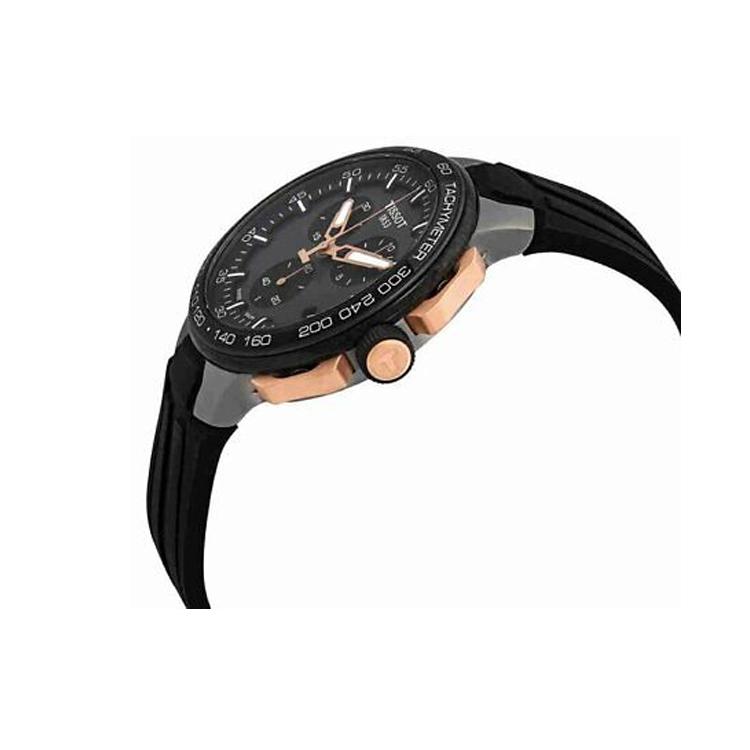 Tissot Race Collection Quartz Movement Men's Watches Watch 44.5mm Black Dial Stainless Steel Case Silicone Strap T111.417.37.441.07
