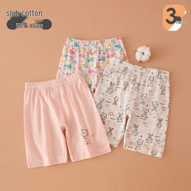 Kinder-Baumwoll-Pyjamashorts - Cartoon-Print, Locker und Leicht für den Sommer