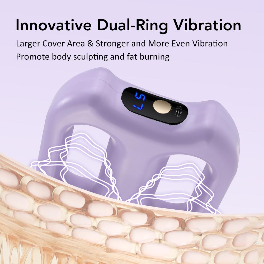 Portable Vibration Dual-Ring Fascia Massager with Belt, Fat Loss, Body Slimming, Fat-Burning, Muscle Relief and Relaxation