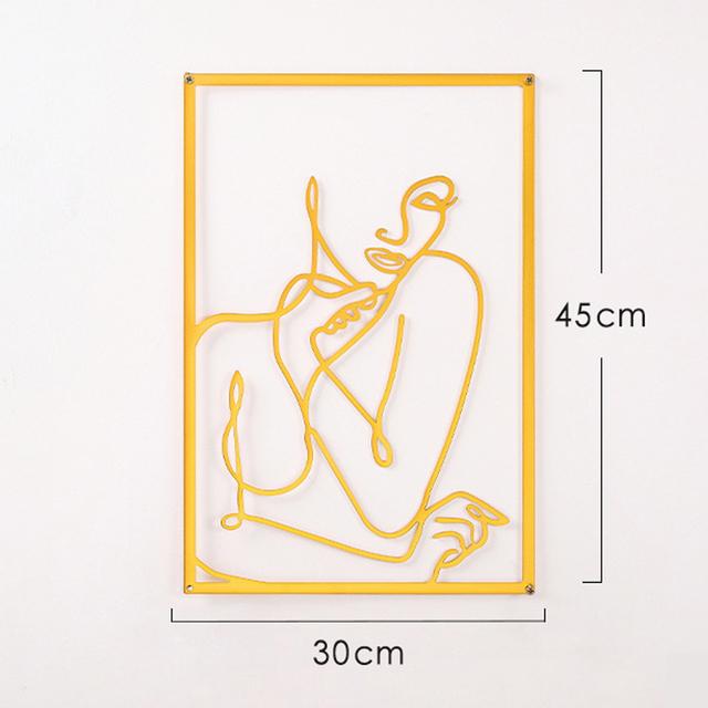 Abstract Home Decoration Woman Iron Wall Hanging Wall Line Drawing Wall Decor Modern Metal Body Outline Poster Bedroom Decor