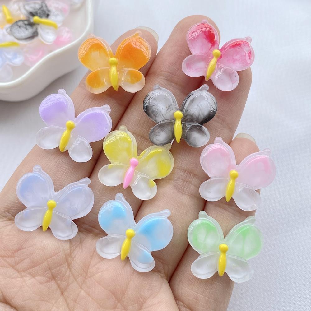 20Pcs New Resin Cartoon Colorful Butterfly Series Flat Back Cabochons Scrapbooking DIY Jewelry Craft Decoration Accessories