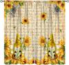 Sunflower Curtains for Kitchen,Black Pithy Rustic Sunshine Beautiful Wonderful Sunflower Plant Flower Butterfly Window Drapes
