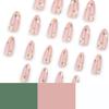 Simple Ins Style Wearable Almond False Nails - Spring/Summer Art Tips