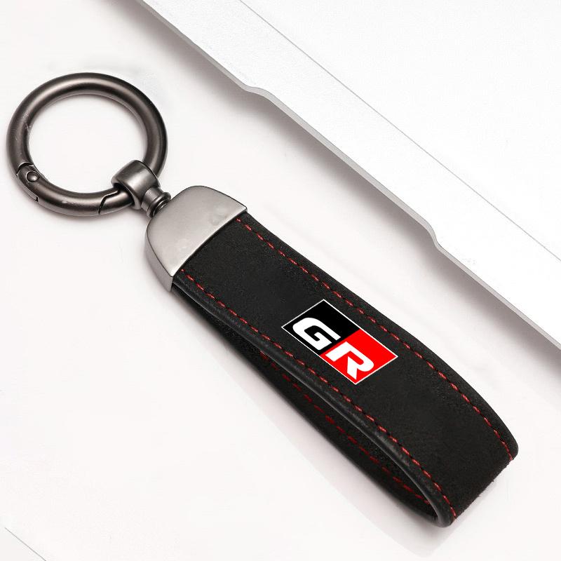 

GR Sport Car Keychain Leather Key Chain Key Ring for Toyota GR GAZOO RACING Toyota Yaris Hilux Corolla Prius Avensis Auris Rav4
