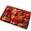 Anti Slip Year of The Sheep Mat Blessing Words Sheep Foot Padc Zodiac Goat Floor Mat  Door Entrance
