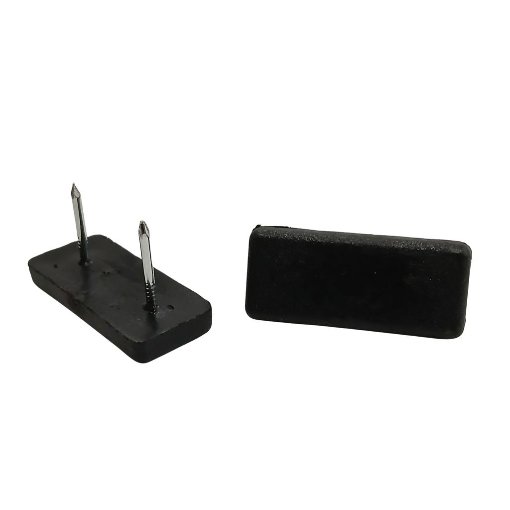 Double furniture glide 35x15x5 furniture foot, hammered in, BLACK 10 PCS