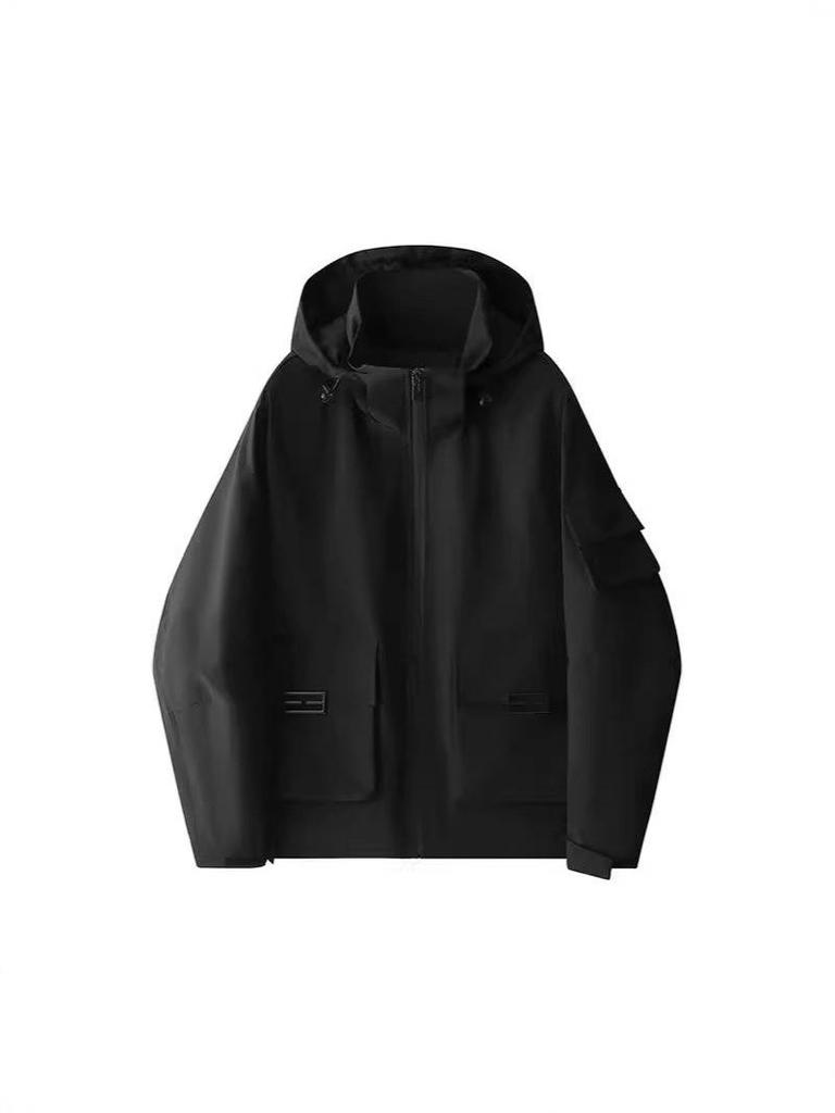 Mountain Series Herren Windjacke mit Kapuze: Herbst/Winter Lässige Workwear im amerikanischen Stil, Trendige Mehrfach-Taschen-Jacke