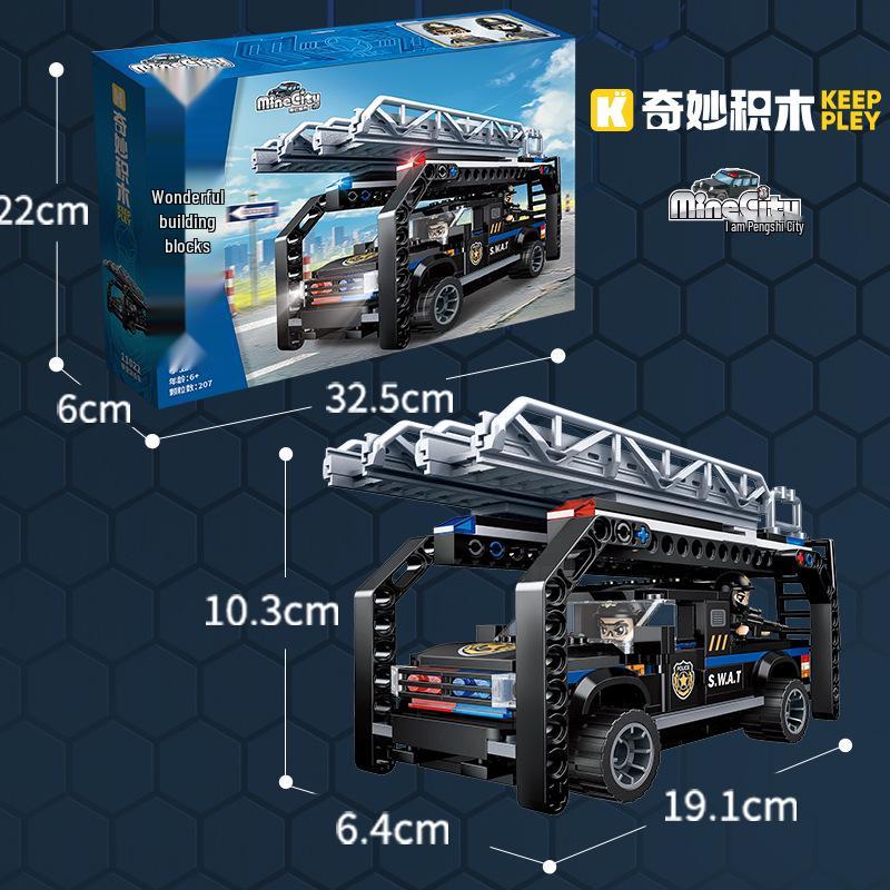 Qimeng 11011 SWAT Car & Motorcycle Building Blocks Toy Set