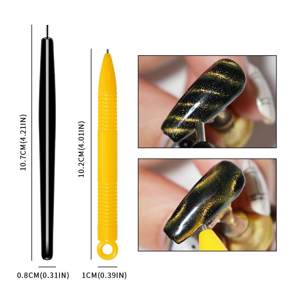Nail Art Cat Magnetic Stick for 3D Cat Eye Gel Painting Nail Art Magnet Stick UV Gel Nail Polish Round Square Manicure Tool