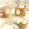 Cute Simulation Soup Dumpling Pressable Squishy Keychain, Creative Fidget Toy Stress Relief Vent Pendant Bag Decoration Gift