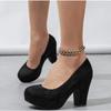 Spring Autumn Suede Women's Wedge Heels Shoes Round Toe Retro Thick Sole Platform High Heels Large Size Women's Shoes