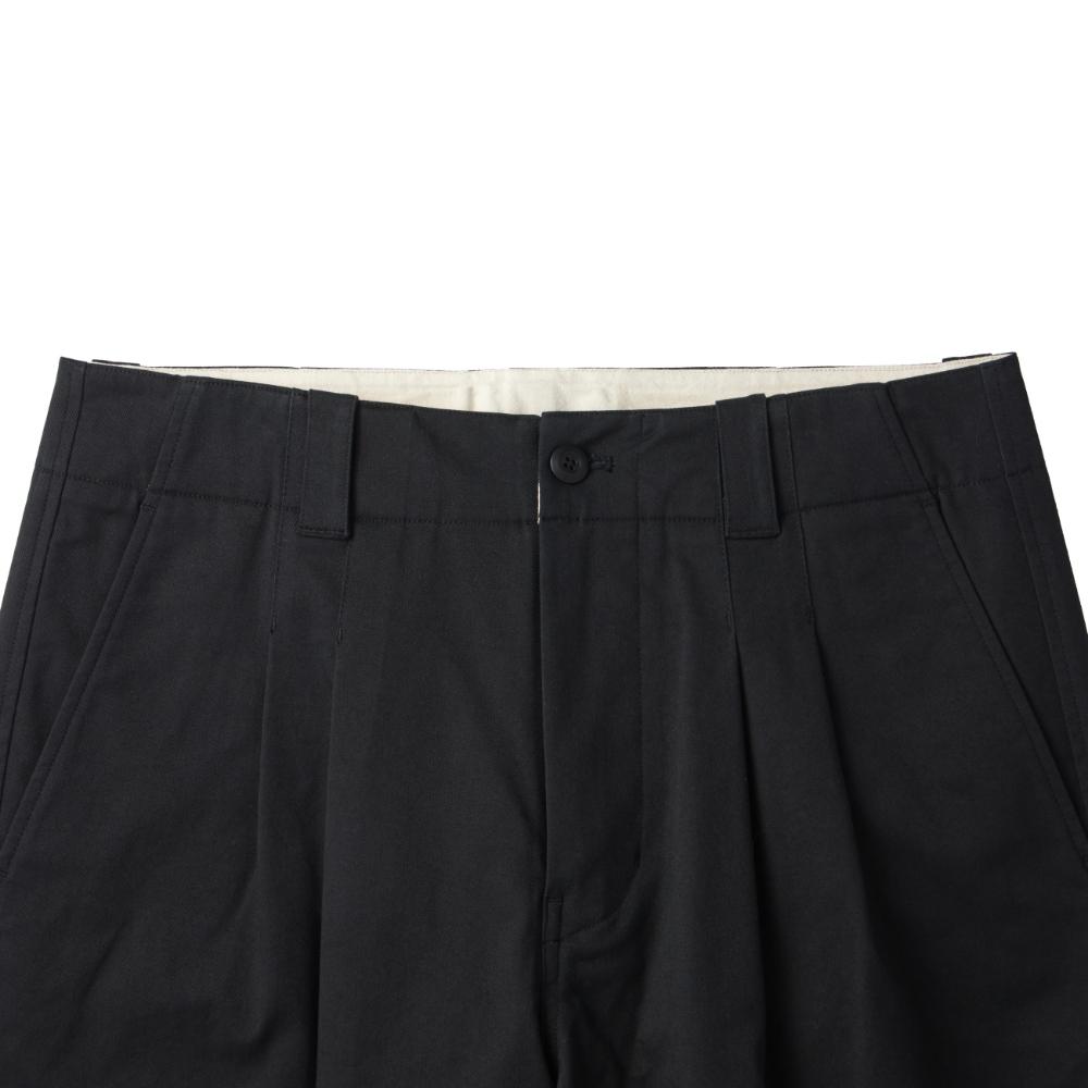 BROMPTON LONDON Two Tuck Wide Trousers - Black (P241Mpt502)