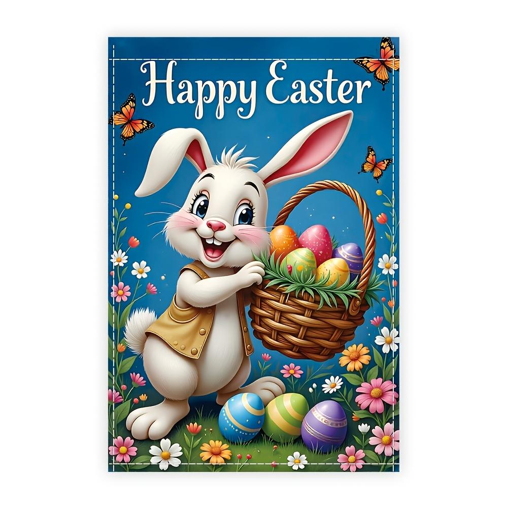 Easter Garden Flag - Polyester, Outdoor Yard Decor, 45x30cm