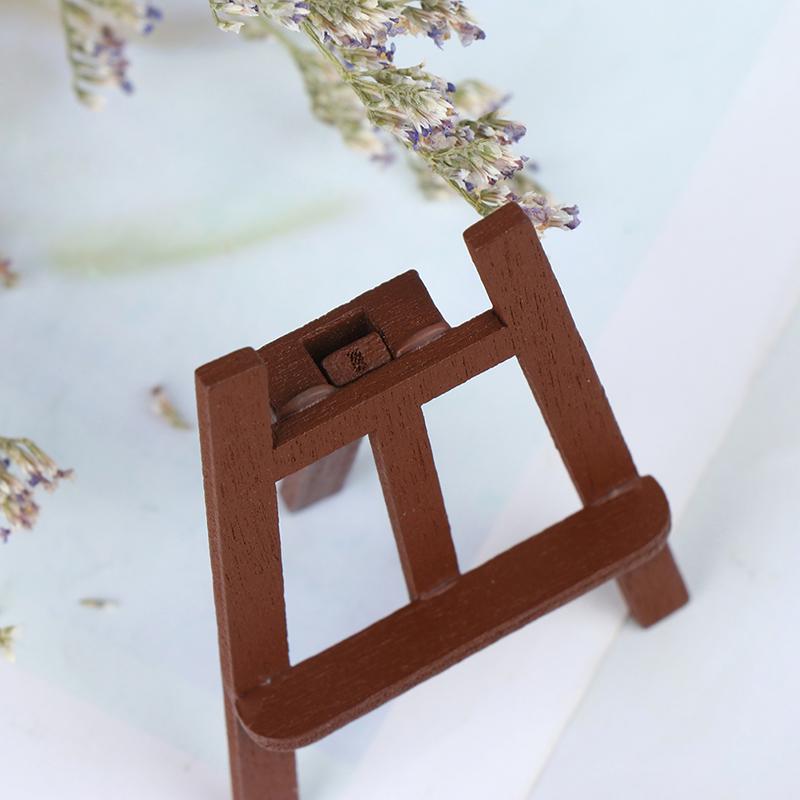 1:12 Mini Cute Wood Painting Easel Dollhouse Accessories Furniture Toy Collectible Gift For Kids Doll House Miniature
