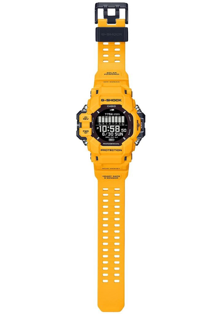 Casio RANGEMAN Herzfrequenz Hergestellt aus Biomasse-Kunststoff G-Shock GPR-H1000-9JR Herrenuhr, Gelb, GPS, Monitor, Bluetooth,