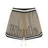 American Streetwear RHUDE Letter Knit Shorts Loose Fit Casual Hip Hop Style