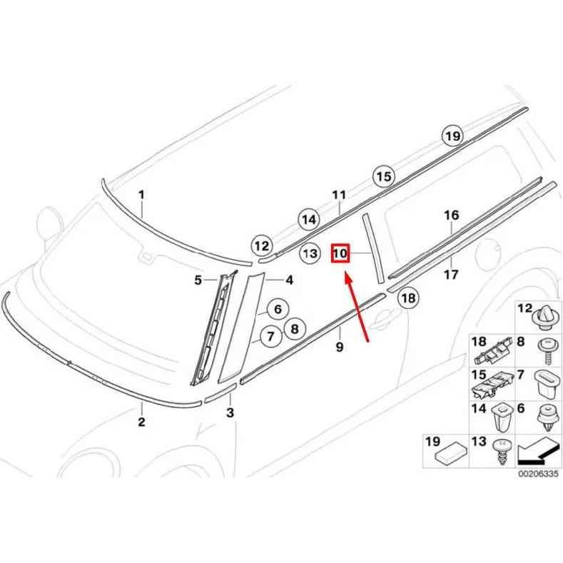 Left Right Door B Column Cover Pillar Trim Cover Car Window Side 51137169433 51137167236 For Mini Cooper Clubman R55 2007-2015