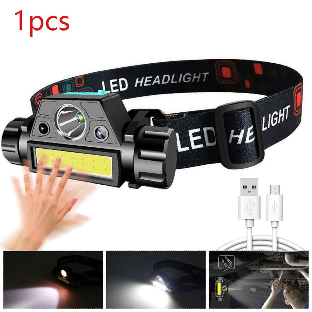Rechargeable LED Headlamp Super Bright Waterproof Long Range Headlight for Night Fishing and Mining