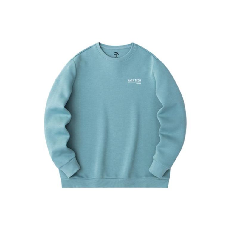 

Anta Однотонный пуловер с круглым вырезом, спортивный свитшот для мужчин, толстовки, небесно-зеленый 952417711-3 2XL