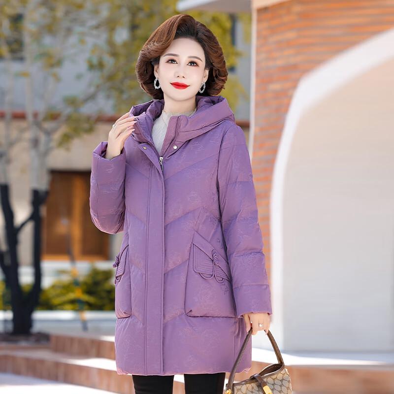 XueZhongFei Women's 2025 Mid-Length Loose Stand Collar Down Coat