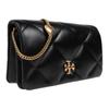 Tory Burch Kira Gold Logo Quilted Design Leather Shoulder Bag Women Shoulder Bag Black 162139-001