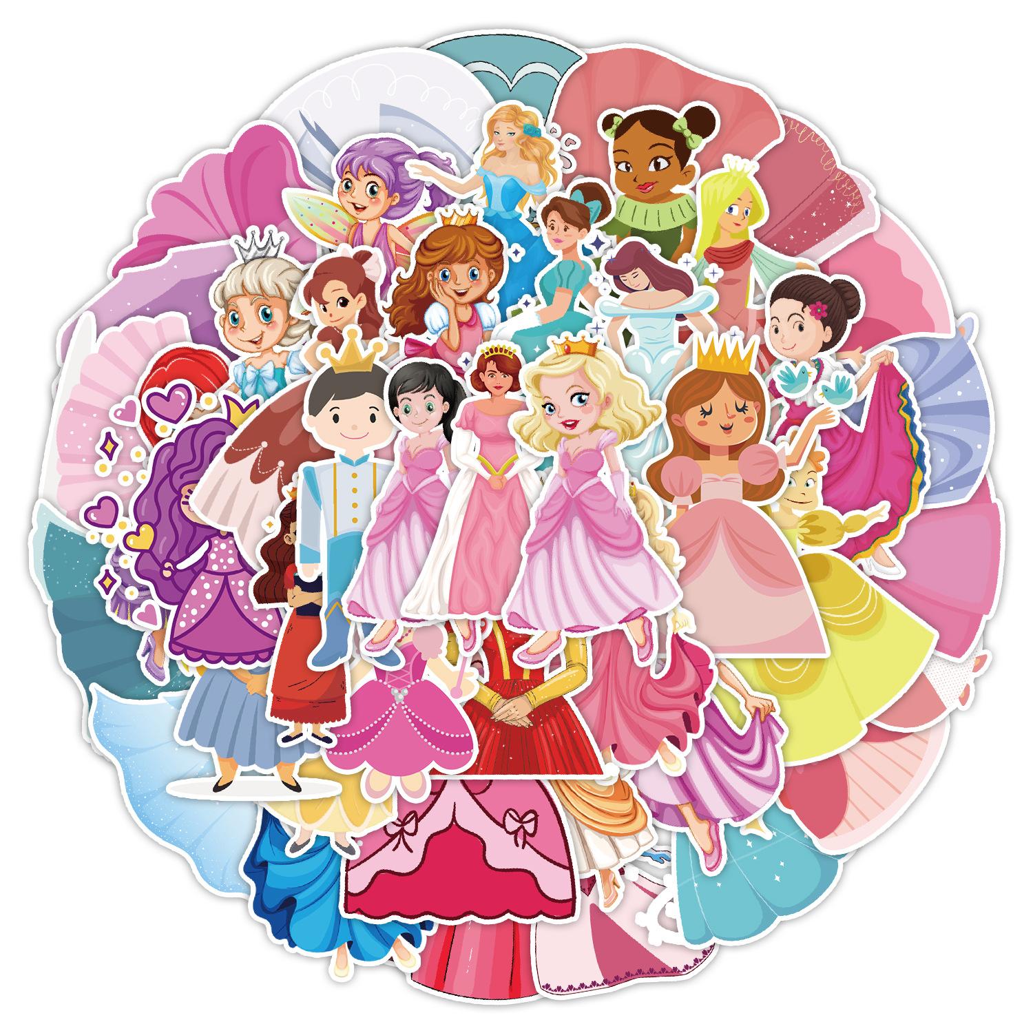 

50 Princess Series Graffiti Stickers Car Mobile Phone Water Cup Decorative Stickers Notebook Waterproof Hand Account Stickers