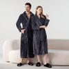 Extra Langer Übergröße Samt Partner Bademantel: Dicke, kuschelige Herbst-/Winter-Pyjamas für Damen.