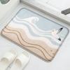 Flannel Material Bathroom Floor Mat, Toilet Water Absorbing Foot Mat, Shower Room Small Carpet, Door Mat, Machine Washable