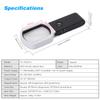 Handheld Magnifier Multifunctional Magnifying Glass 10X/25X Adjustable Magnification Foldable