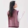 Women's Plaid Wool Blend Sleeveless Cardigan Vest