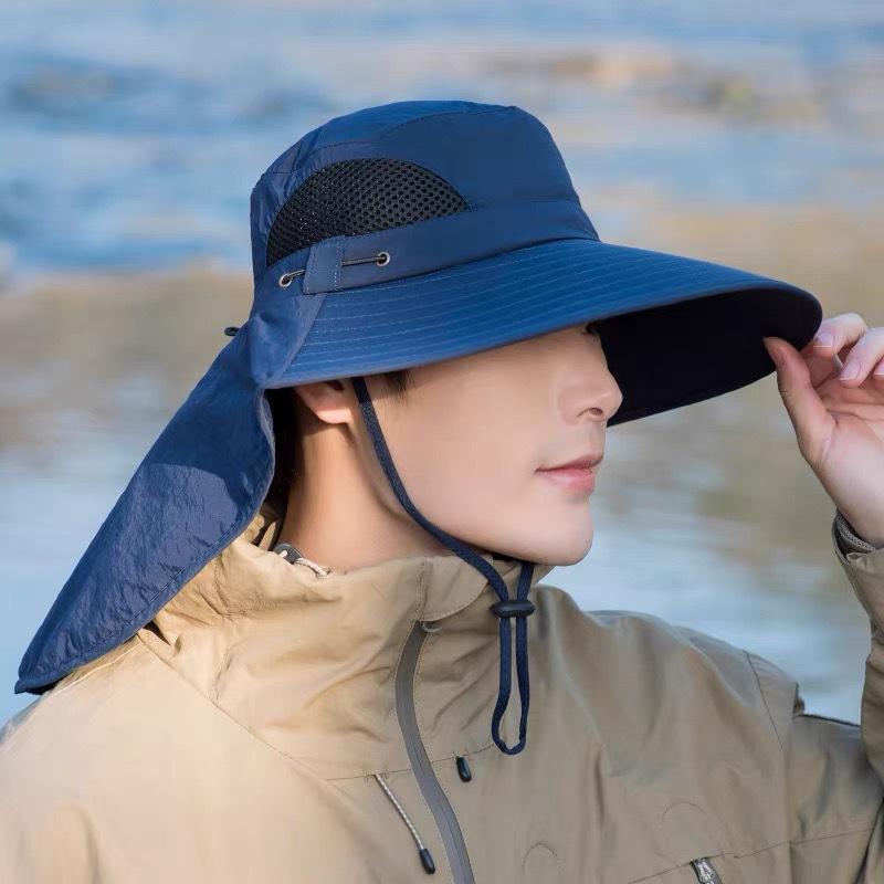 Sunscreen Hat Men'S Fishing Hat Shawl Mask Bucket Hat Outdoor Sun Hat Breathable Cool Hat Quick Drying Mountaineering Hat