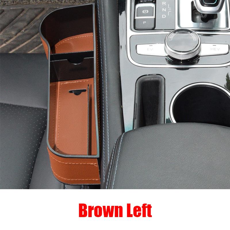 Leather Car Cup Holder Seat Side Pockets Storage Holder Auto Seat Gap Crevice Storage Organizer Box Auto Interior Accessories