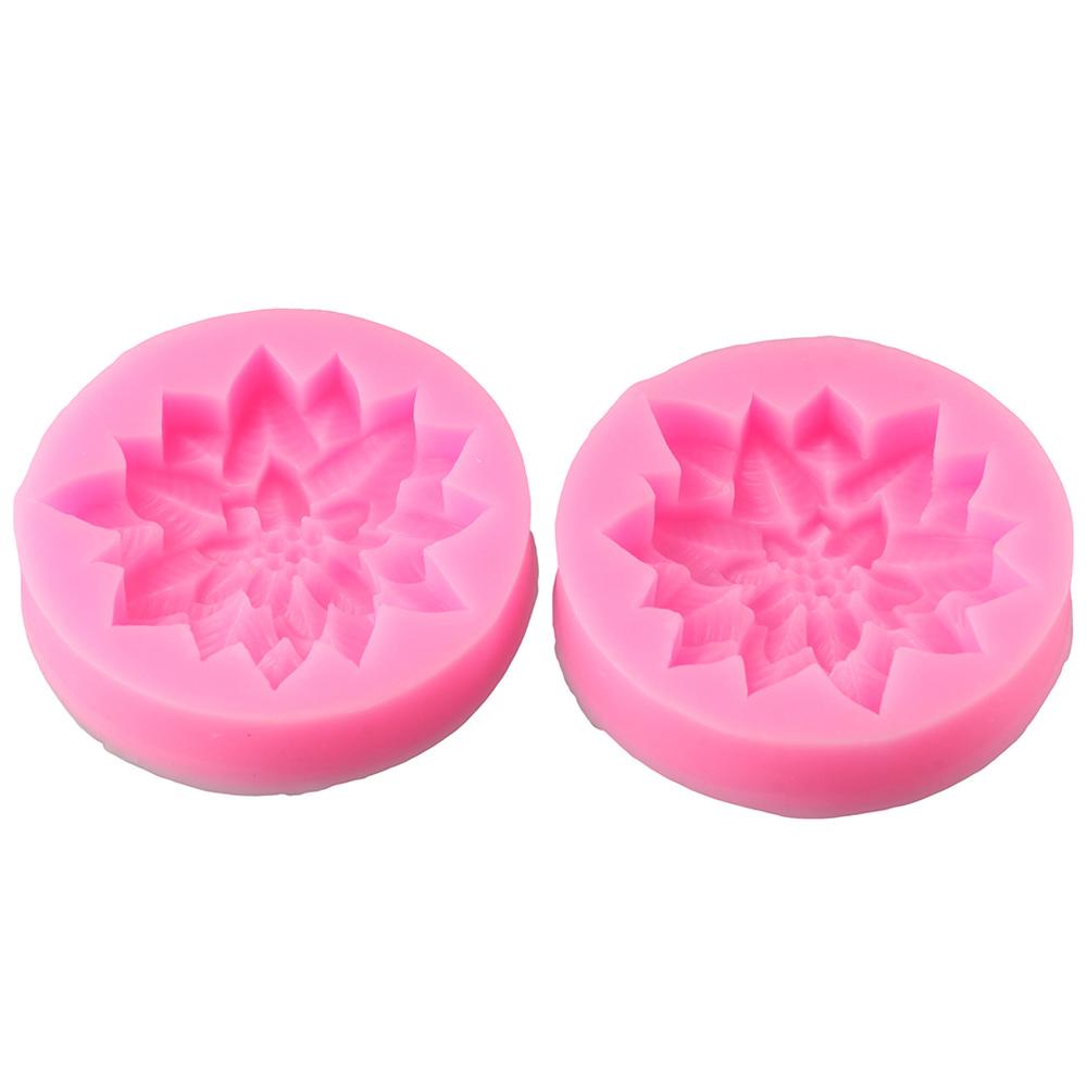 2Pcs Pink Holly Leaf SiliconeMould Silicone Fondant Resin Mould Graduation Silicone Mould   Soap