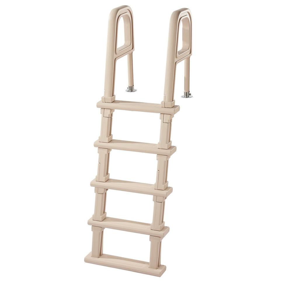 Swimming Pool Ladder, Inclined 5-Step Double Handrails Stair, Non-slip Wide Step, 136 Kg Load Capacity, for 121.9-137.2 Cm Inground & Above-ground